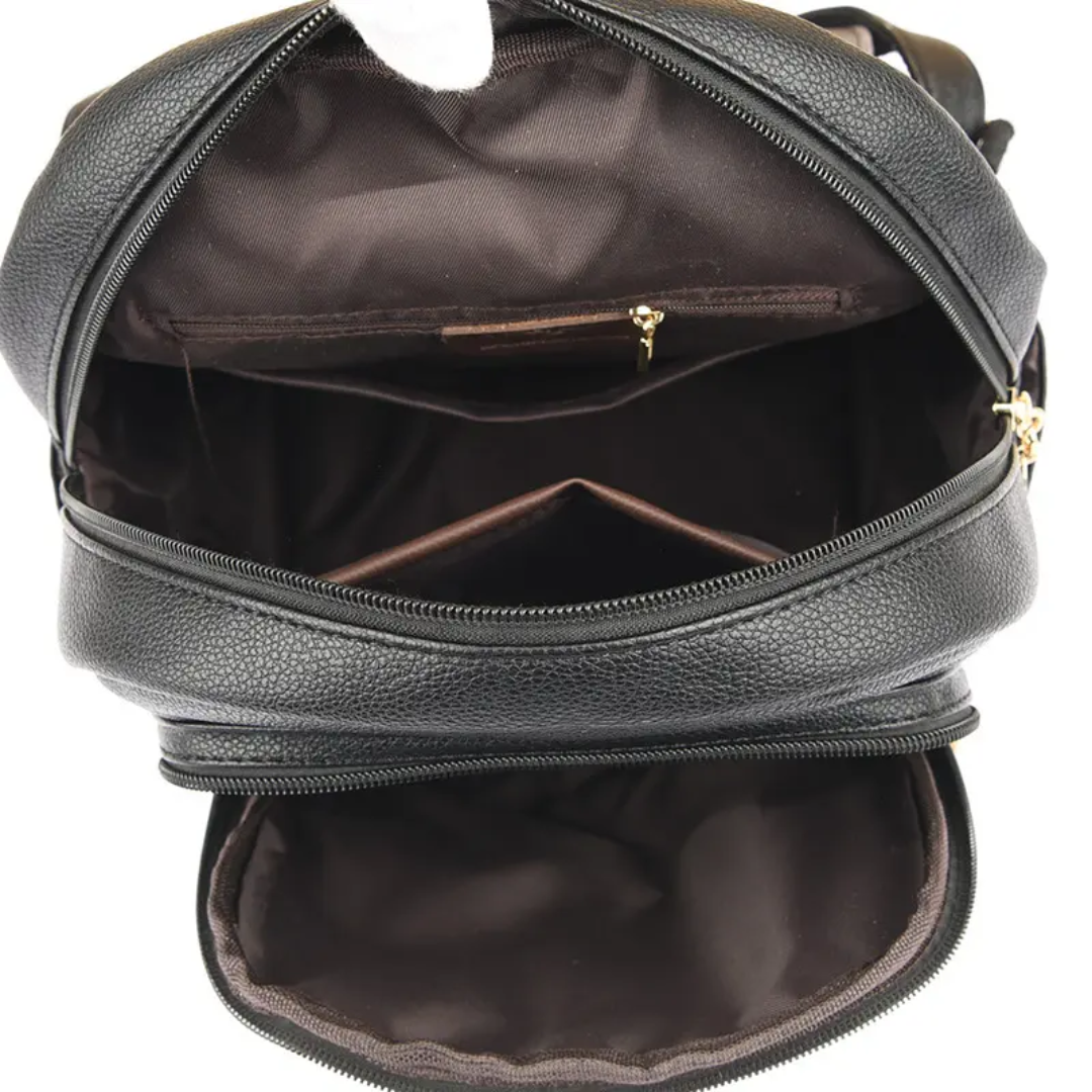 Elegant Faux Leather Women's Backpack with Charms