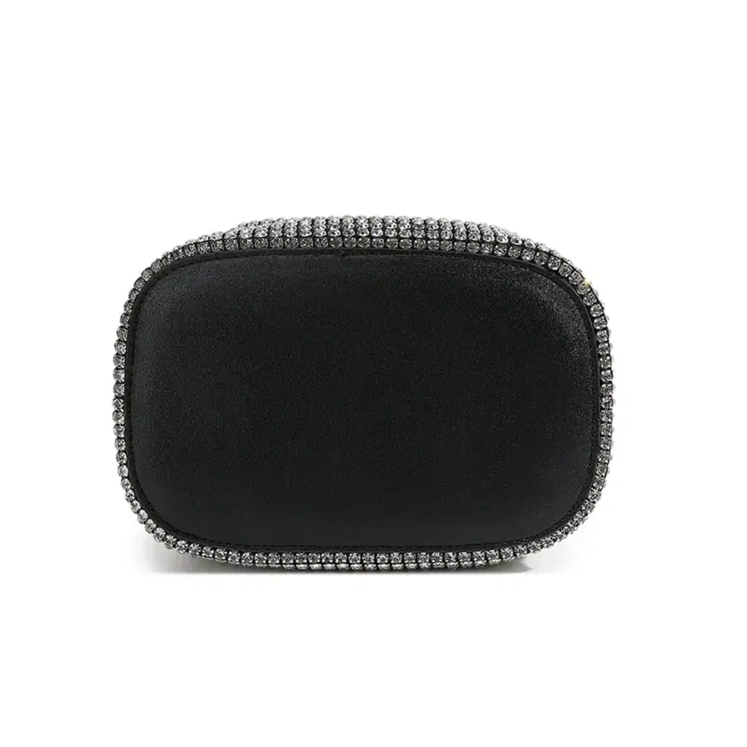 Dazzling Rose Gold Rhinestone Potli Clutch Bag with Kada Handle & Sling