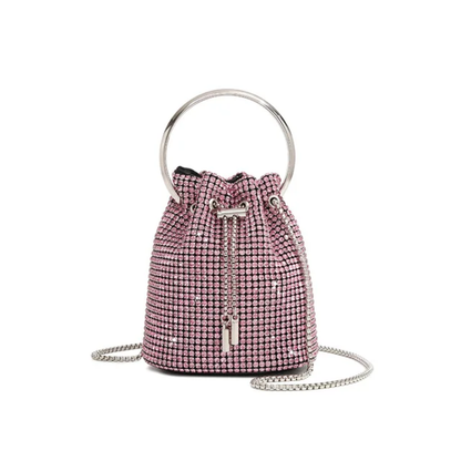 Dazzling Rose Gold Rhinestone Potli Clutch Bag with Kada Handle & Sling