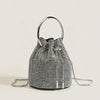Dazzling Silver Rhinestone Potli Clutch Bag with Kada Handle & Sling