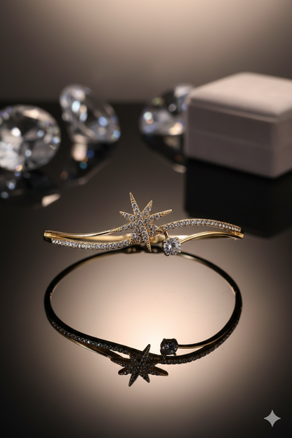 Premium Star Shaped Anti Tarnish Designer Adjustable Bracelet Gold