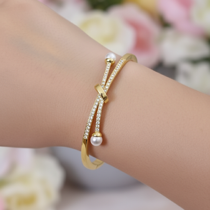 Premium Knot Pearl Anti Tarnish Adjustable Bracelet Gold