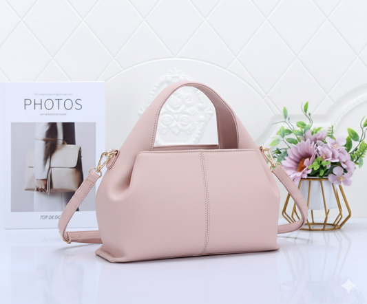 Premium Vegan Leather Pink Sling Vanilla Handbag