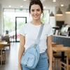 Premium Soft Vegan Leather Chest Bag – Serene Sky Blue Crossbody Sling for Travel & Daily Wear