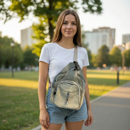 Premium Soft Vegan Leather Chest Bag – Electric Lime Green Crossbody Sling for Travel & Active Lifestyles