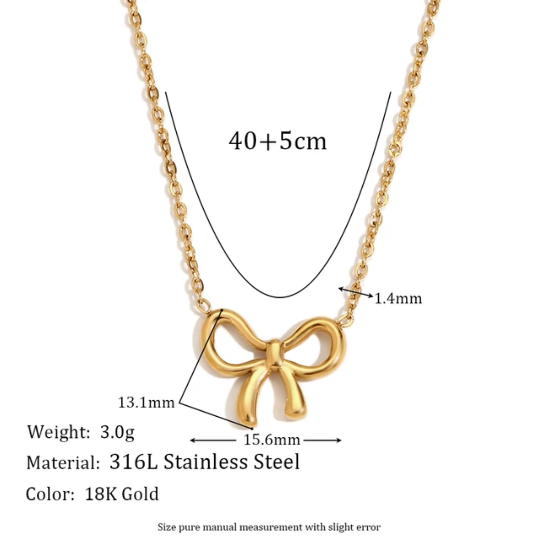 Aura Bow | Premium Korean-Inspired Pendant & Earrings Set