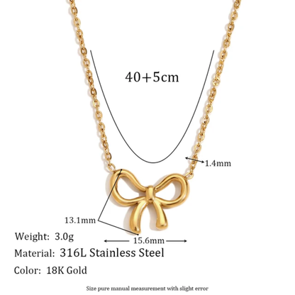Aura Bow | Premium Korean-Inspired Pendant & Earrings Set