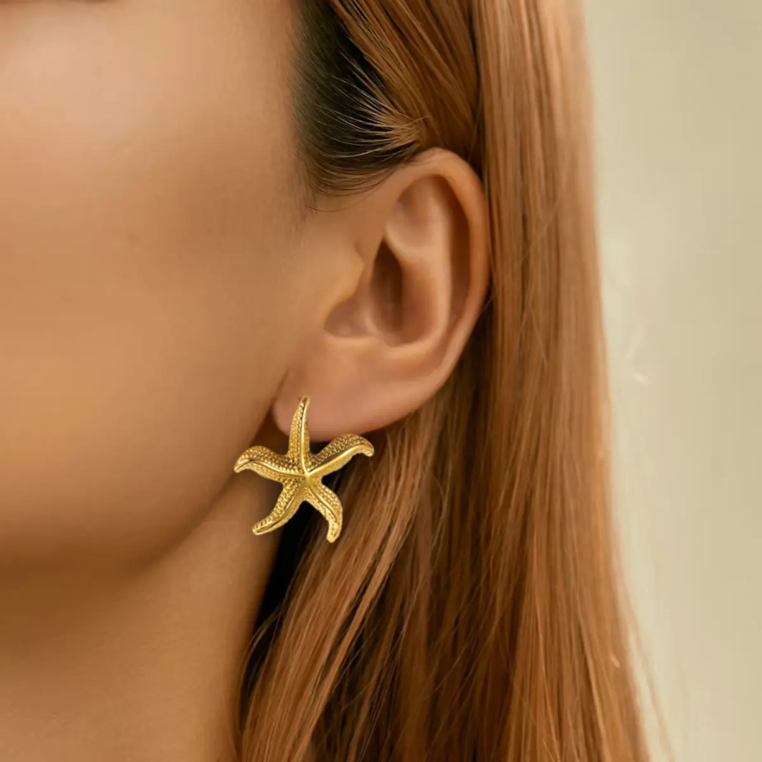 Ocean Muse | Premium Korean-Inspired Starfish Pendant & Earrings Set