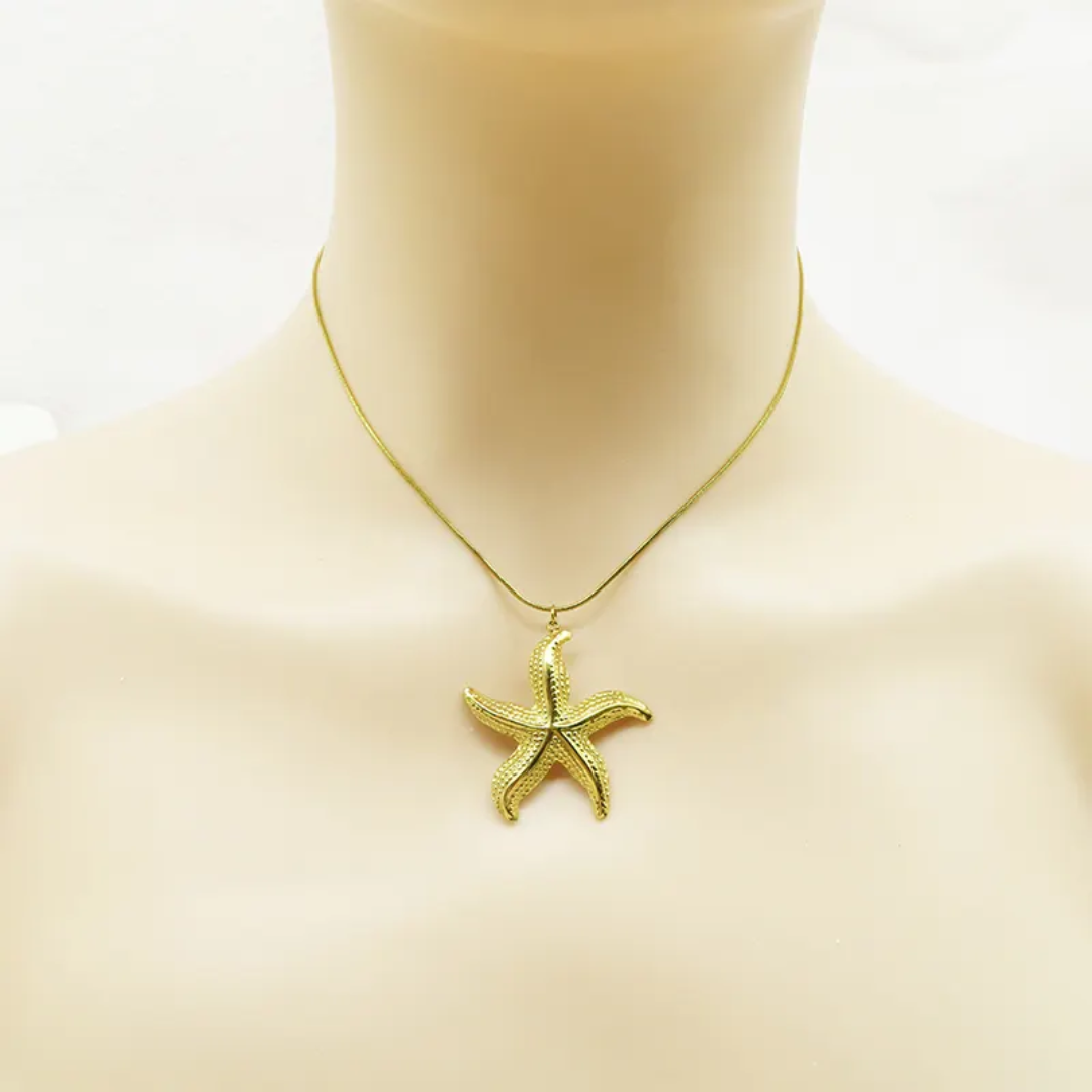 Ocean Muse | Premium Korean-Inspired Starfish Pendant & Earrings Set