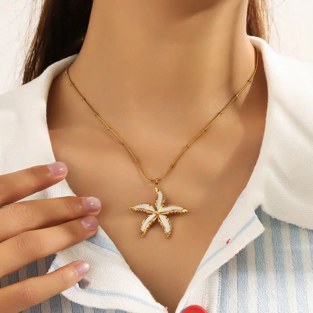 Oceanic Elegance: The White Starfish Jewelry Combo