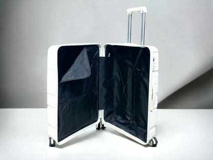 Vayaa 01 White Luggage Set: Durable & Secure PP Trolley with 7-Year Warranty