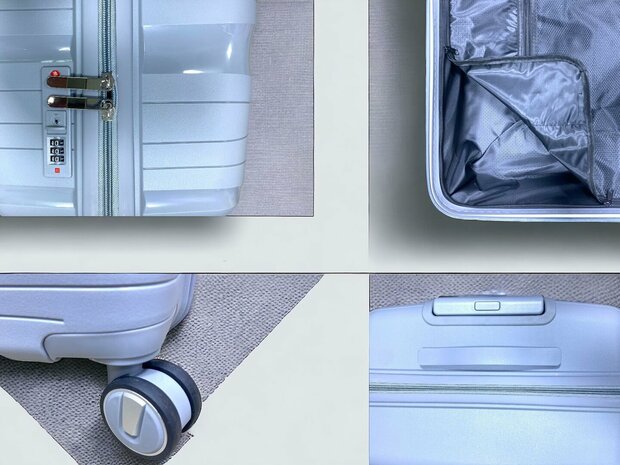 Vayaa 02 White Luggage Set: Durable & Secure PP Trolley with 7-Year Warranty