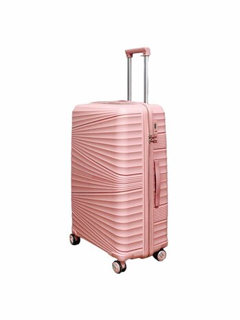 Vayaa 02 Rose Gold Luggage Set: Durable & Secure PP Trolley with 7-Year Warranty