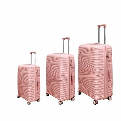 Vayaa 02 Rose Gold Luggage Set: Durable & Secure PP Trolley with 7-Year Warranty