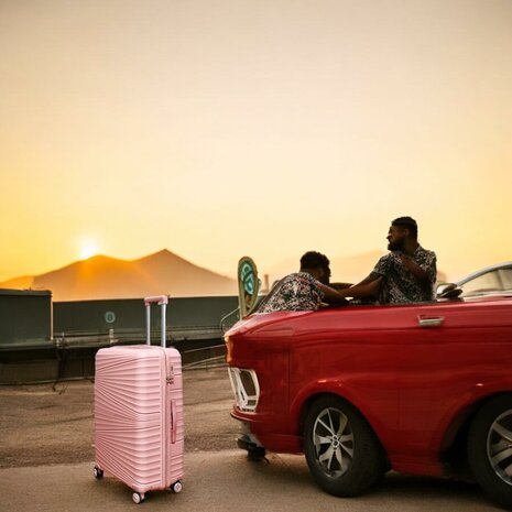 Vayaa 02 Rose Gold Luggage Set: Durable & Secure PP Trolley with 7-Year Warranty