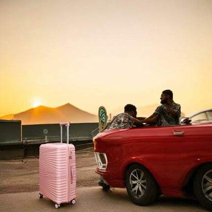 Vayaa 02 Rose Gold Luggage Set: Durable & Secure PP Trolley with 7-Year Warranty