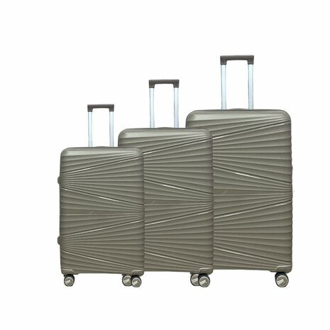 Vayaa 02 Coffee Luggage Set: Durable & Secure PP Trolley with 7-Year Warranty