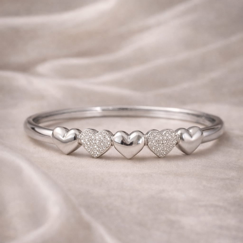 Signature Multi-Heart Infinity Bracelet – Premium Silver Edition