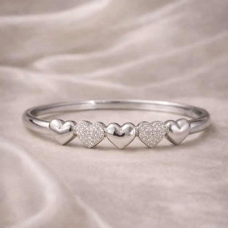 Signature Multi-Heart Infinity Bracelet – Premium Silver Edition