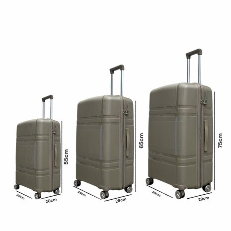 Vayaa 01 Coffee Luggage Set: Durable & Secure PP Trolley with 7-Year Warranty