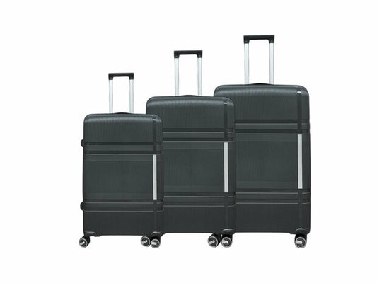 Vayaa 01 Dark Grey Luggage Set: Durable & Secure PP Trolley with 7-Year Warranty