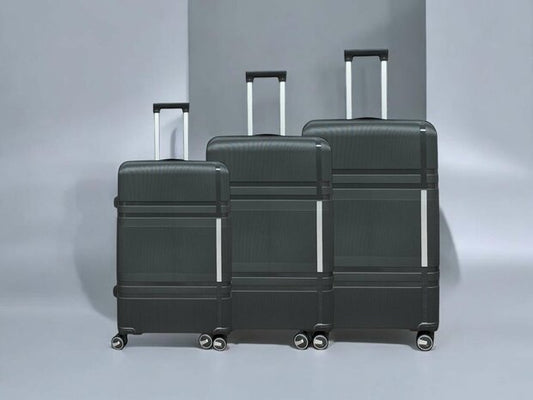 Vayaa 01 Black Luggage Set: Durable & Secure PP Trolley with 7-Year Warranty