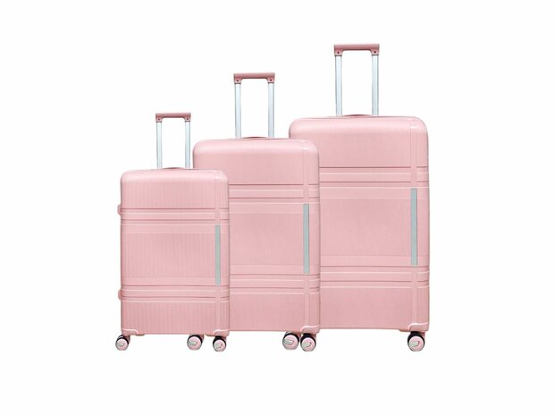 Vayaa 01 Rose Gold Luggage Set: Durable & Secure PP Trolley with 7-Year Warranty