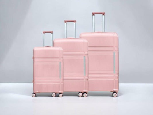 Vayaa 01 Rose Gold Luggage Set: Durable & Secure PP Trolley with 7-Year Warranty