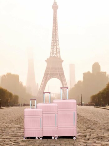 Vayaa 01 Rose Gold Luggage Set: Durable & Secure PP Trolley with 7-Year Warranty
