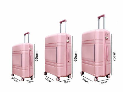 Vayaa 01 Rose Gold Luggage Set: Durable & Secure PP Trolley with 7-Year Warranty
