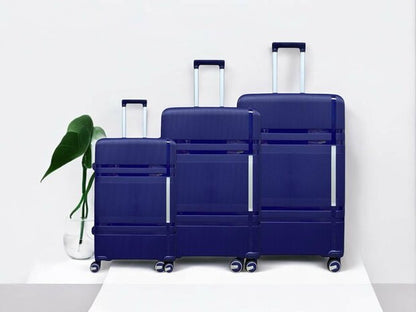 Vayaa 01 Blue Luggage Set: Durable & Secure PP Trolley with 7-Year Warranty