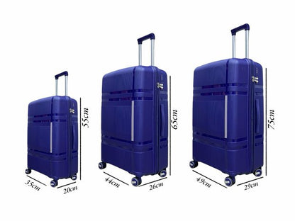 Vayaa 01 Blue Luggage Set: Durable & Secure PP Trolley with 7-Year Warranty