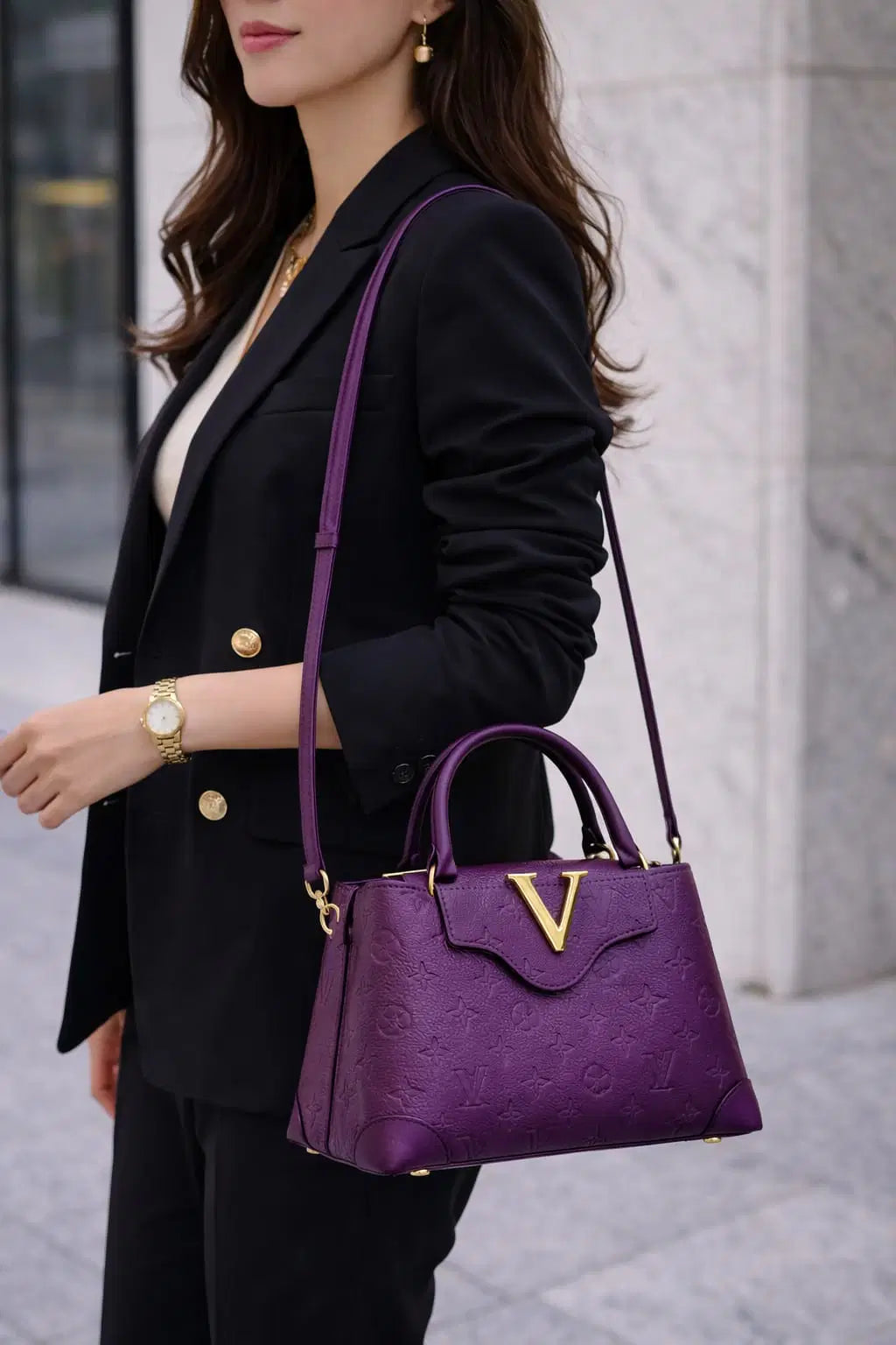 The Amethyst Heritage Monogram Satchel