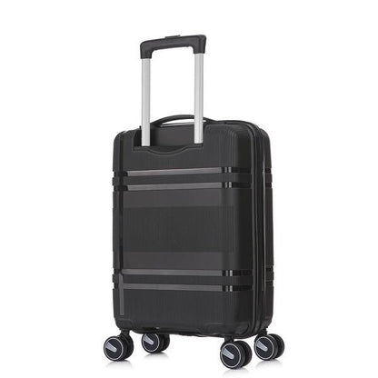 Vayaa 01 Black Luggage Set: Durable & Secure PP Trolley with 7-Year Warranty