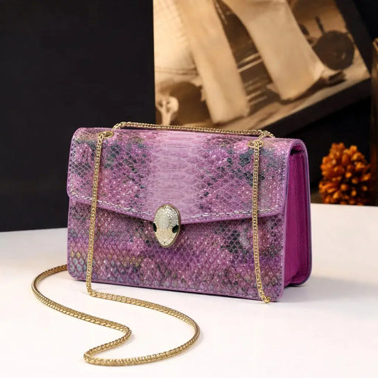 The Pantheon Vegan Python Sling in Royal Orchid