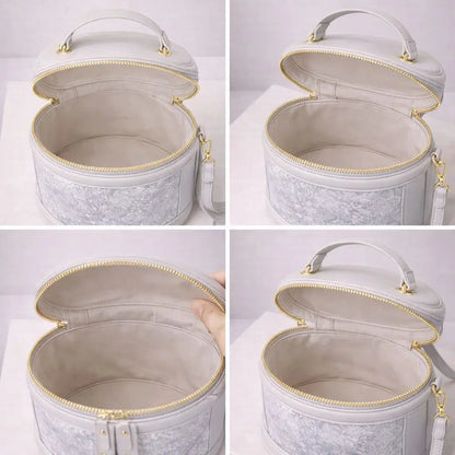 Luxurious Cylindrical Vegan Leather Crossbody