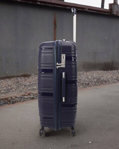 Vayaa 02 Dark Blue Luggage Set: Durable & Secure PP Trolley with 7-Year Warranty