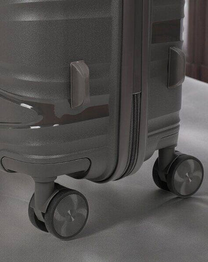Vayaa 02 Dark Grey Luggage Set: Durable & Secure PP Trolley with 7-Year Warranty