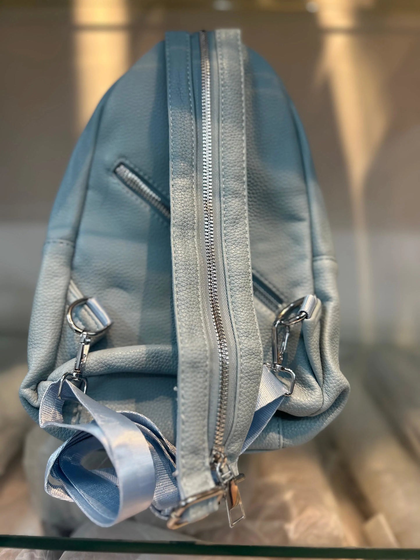 Premium Soft Vegan Leather Chest Bag – Serene Sky Blue Crossbody Sling for Travel & Daily Wear
