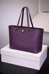 Regal Violet Embossed Luxury Tote – Premium Vegan Leather Everyday Carry