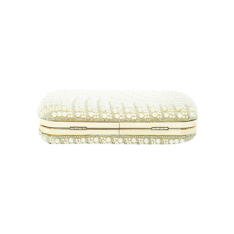 Gold Pearl Embellished Party Clutch with Sling and Kada