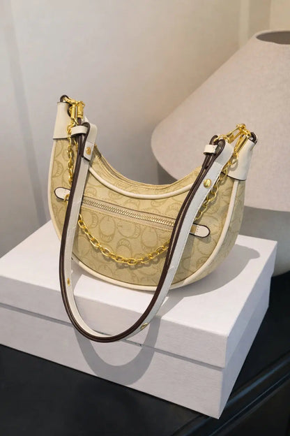 Monogram Crescent Vegan Leather Hobo Bag – Ivory & Sand