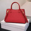 Signature Saffiano | Elegant Trapezoid Top-Handle Satchel in Crimson Red
