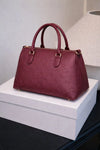 The Burgundy Monogram Royale | Embossed Vegan Leather Top-Handle Doctor Bag