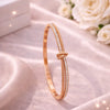 Eternal Bond Double-Band Love Knot Bangle Rose Gold