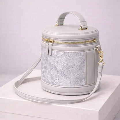 Luxurious Cylindrical Vegan Leather Crossbody