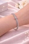 Eternal Bond Double-Band Love Knot Bangle Silver