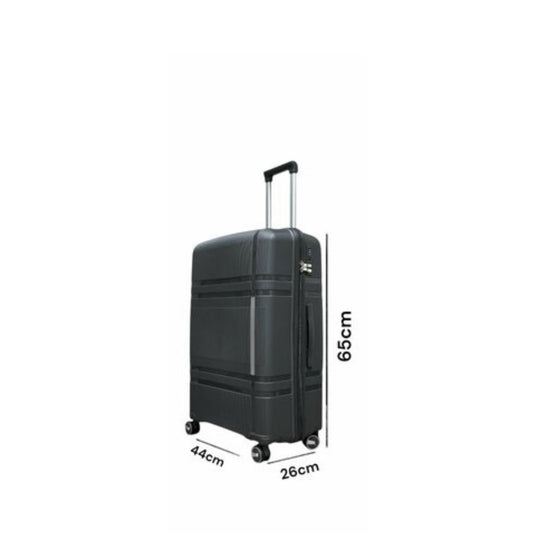 Vayaa 01 Black Luggage 24 Inch Medium Size : Durable & Secure PP Trolley with 7-Year Warranty