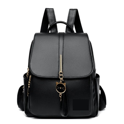 Water-Resistant Black Backpack with Imported Matte Fabric