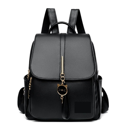 Water-Resistant Black Backpack with Imported Matte Fabric